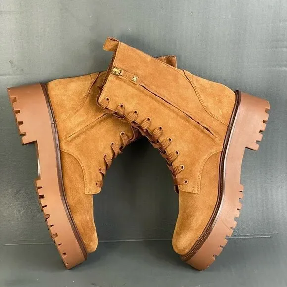 SAM EDELMAN EVINA FRONTIER BROWN Platform Combat boots women size 10 - Picture 6 of 10